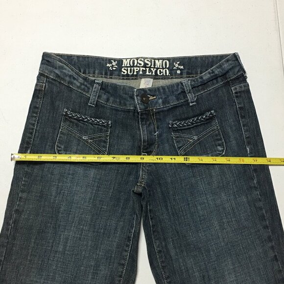 Mossimo Women Low Rise Y2K 90's Blue Wide Leg Dark Wash Jeans Denim size 9 - Picture 8 of 11